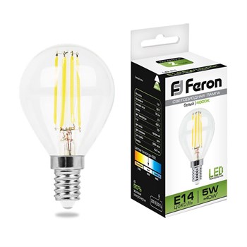 Лампа светодиодная Feron LB-61 Шарик E14 5W 230V 4000K - фото 128919