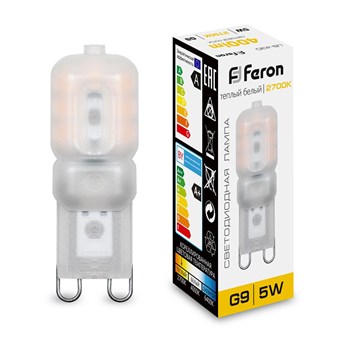 Лампа светодиодная Feron LB-430 G9 5W 230V 2700K - фото 128949