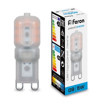 Лампа светодиодная Feron LB-430 G9 5W 230V 6400K - фото 128955