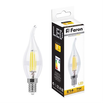 Лампа светодиодная Feron LB-67 Свеча на ветру E14 7W 230V 2700K - фото 128958