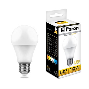 Лампа светодиодная Feron LB-92 Шар E27 10W 175-265V 2700K - фото 128975