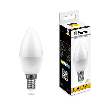Лампа светодиодная Feron LB-97 Свеча E14 7W 175-265V 2700K - фото 128981