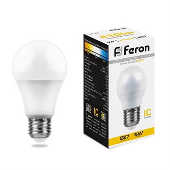 Лампа светодиодная Feron LB-38 Шарик E27 5W 175-265V 2700K - фото 129006