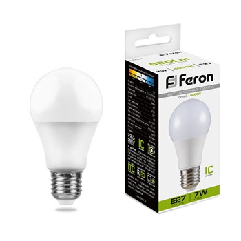 Лампа светодиодная Feron LB-91 Шар E27 7W 4000K - фото 129104