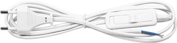 Сетевой шнур с выключателем, 230V 1,9м белый, KF-HK-1 - фото 129751