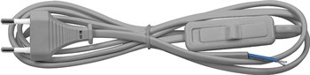 Сетевой шнур с выключателем, 230V 1,9м серый, KF-HK-1 - фото 129753