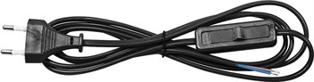 Сетевой шнур с выключателем, 230V 1,9м черный, KF-HK-1 - фото 129754