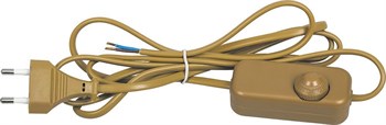 Сетевой шнур с диммером 230V 2м, золото, DM103-200W - фото 129857