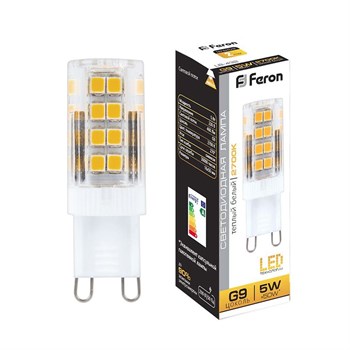 Лампа светодиодная Feron LB-432 G9 5W 175-265V 2700K - фото 130073