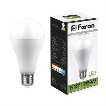 Лампа светодиодная Feron LB-100 Шар E27 25W 175-265V 4000K - фото 130108