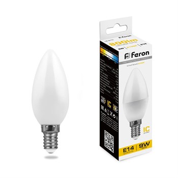 Лампа светодиодная Feron LB-570 Свеча E14 9W 175-265V 2700K - фото 130163