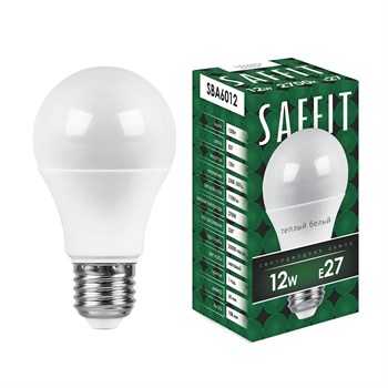 Лампа светодиодная SAFFIT SBA6012 Шар E27 12W 230V 2700K - фото 130231