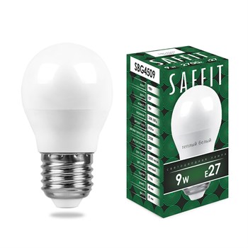 Лампа светодиодная SAFFIT SBG4509 Шарик E27 9W 230V 2700K - фото 130318