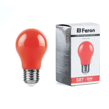 Лампа светодиодная Feron LB-375 E27 3W 230V красный - фото 131411