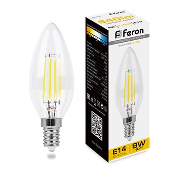 Лампа светодиодная Feron LB-73 Свеча E14 9W 230V 2700K - фото 131836