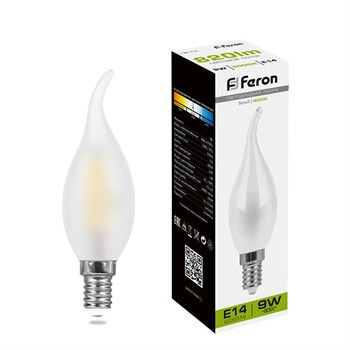 Лампа светодиодная Feron LB-74 Свеча на ветру E14 9W 230V 4000K - фото 131846