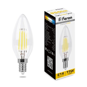 Лампа светодиодная Feron LB-713 Свеча E14 11W 230V 2700K - фото 132593