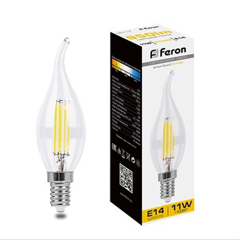 Лампа светодиодная Feron LB-714 Свеча на ветру E14 11W 230V 2700K - фото 132601