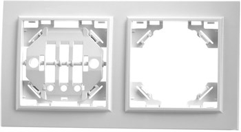 Рамка 2-местная горизонтальная STEKKER, PFR00-9002-01, серия Эрна, белый - фото 132963