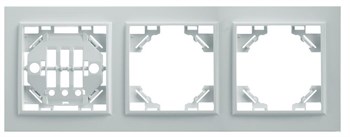 Рамка 3-местная горизонтальная STEKKER, PFR00-9003-01, серия Эрна, белый - фото 132965