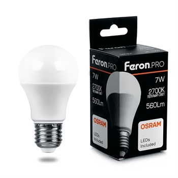 Лампа светодиодная Feron.PRO LB-1007 Шар E27 7W 175-265V 2700K - фото 133472