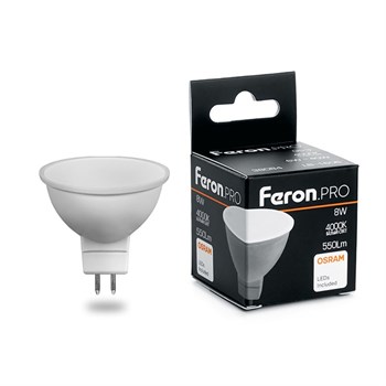 Лампа светодиодная Feron.PRO LB-1608 MR16 G5.3 8W 175-265V 4000K - фото 133500