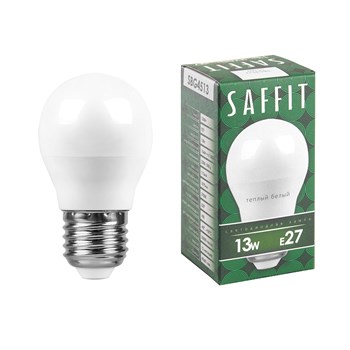 Лампа светодиодная SAFFIT SBG4513 Шарик E27 13W 230V 2700K - фото 134010