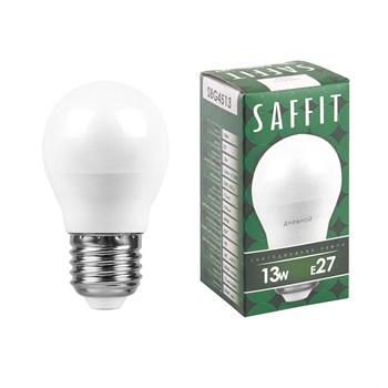 Лампа светодиодная SAFFIT SBG4513 Шарик E27 13W 230V 6400K - фото 134012