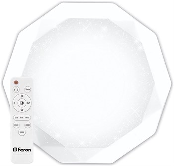 Светодиодный управляемый светильник накладной Feron AL5200 DIAMOND тарелка 70W 3000К-6000K белый - фото 134283