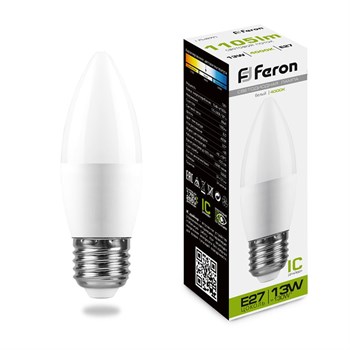 Лампа светодиодная Feron LB-970 Свеча E27 13W 175-265V 4000K - фото 135139