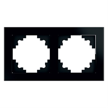 Рамка 2-местная, стекло, STEKKER GFR00-7002-05, серия Катрин, черный - фото 135776