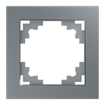 Рамка 1-местная, стекло, STEKKER, GFR00-7001-03, серия Катрин, серебро - фото 135816