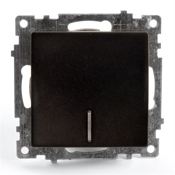 Выключатель 1-клавишный c индикатором (механизм) STEKKER GLS10-7101-05, 250В, 10А, серия Катрин, черный - фото 136124