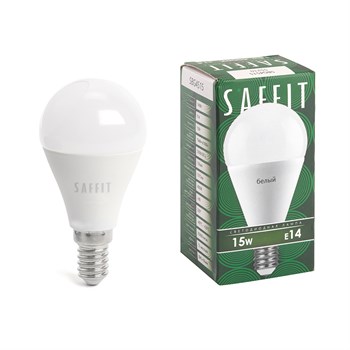 Лампа светодиодная SAFFIT SBG4515 Шарик E14 15W 230V 4000K - фото 136613