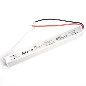 Трансформатор электронный для светодиодной ленты 24W 12V( ультратонкий драйвер), LB001 FERON - фото 137770