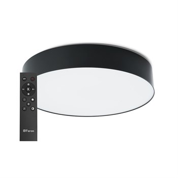 Светодиодный управляемый светильник Feron AL6200 “Simple matte” тарелка 80W 3000К-6500K черный - фото 137992