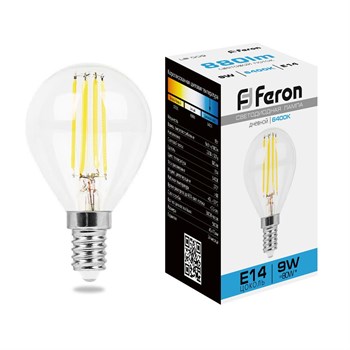 Лампа светодиодная Feron LB-509 Шарик E14 9W 230V 6400K - фото 138116