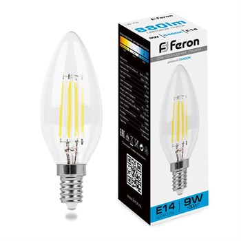 Лампа светодиодная Feron LB-73 Свеча E14 9W 230V 6400K - фото 138122