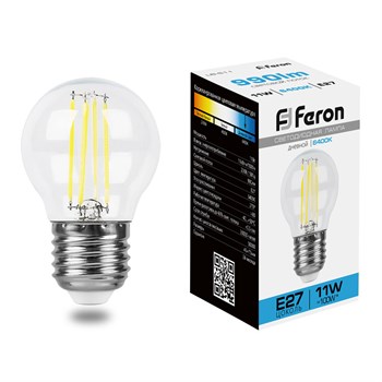 Лампа светодиодная Feron LB-511 Шарик E27 11W 230V 6400K - фото 138124