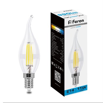 Лампа светодиодная Feron LB-714 Свеча на ветру E14 11W 230V 6400K - фото 138148