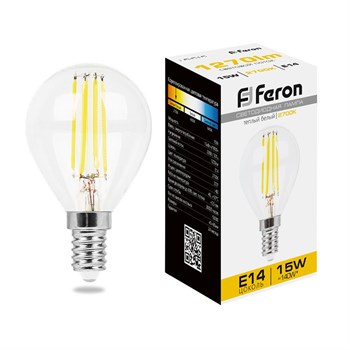 Лампа светодиодная Feron LB-515 Шарик E14 15W 230V 2700K - фото 138209