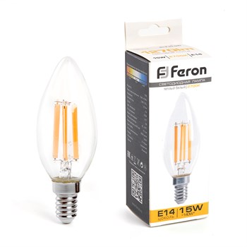 Лампа светодиодная Feron LB-717 Свеча E14 15W 230V 2700K - фото 138225