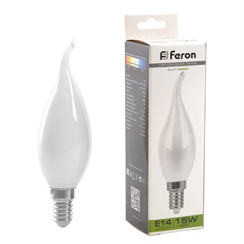 Лампа светодиодная Feron LB-718 Свеча на ветру E14 15W 230V 4000K - фото 138237