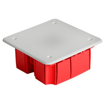 Коробка монтажная для сплошных стен, с крышкой, 92*92*45мм STEKKER EBX30-01-1-20-92, красный - фото 139748