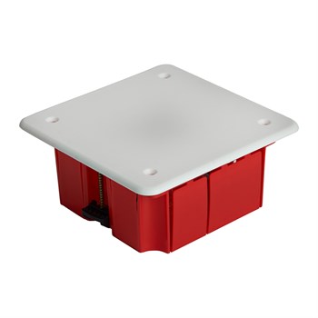Коробка монтажная для полых стен, с пластиковыми зажимами, с крышкой, 92*92*45мм STEKKER EBX30-02-1-20-92, красный - фото 139767