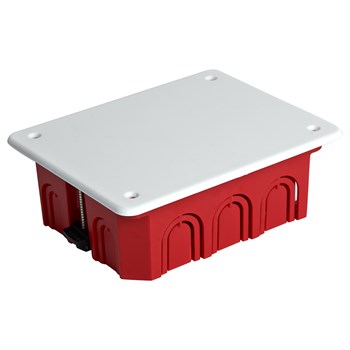 Коробка монтажная для полых стен, с пластиковыми зажимами, с крышкой, 120*92*45мм STEKKER EBX30-02-1-20-120, красный - фото 139775