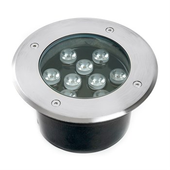 Светодиодный светильник тротуарный (грунтовый) Feron SP2803,10W, AC 12V, низковольтный, 4000К, металлик, D160*H90mm, вн.диаметр: 110mm, IP67 - фото 139791