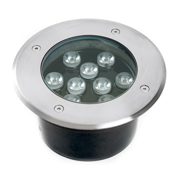 Светодиодный светильник тротуарный (грунтовый) Feron SP2803, 10W, AC12V, низковольтный, 3000К, металлик, 160*H90mm, вн.диаметр: 110mm, IP67 - фото 140613