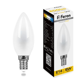 Лампа светодиодная Feron LB-73 Свеча E14 9W 230V 2700K - фото 141600
