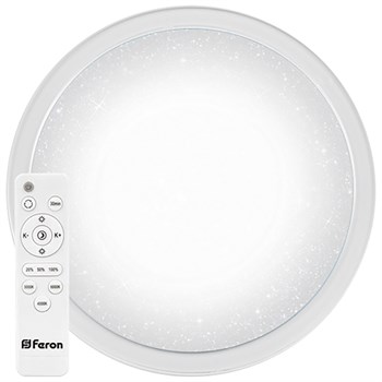 Светодиодный управляемый светильник накладной Feron AL5000 STARLIGHT тарелка 70W 3000К-6500K белый с кантом - фото 142832